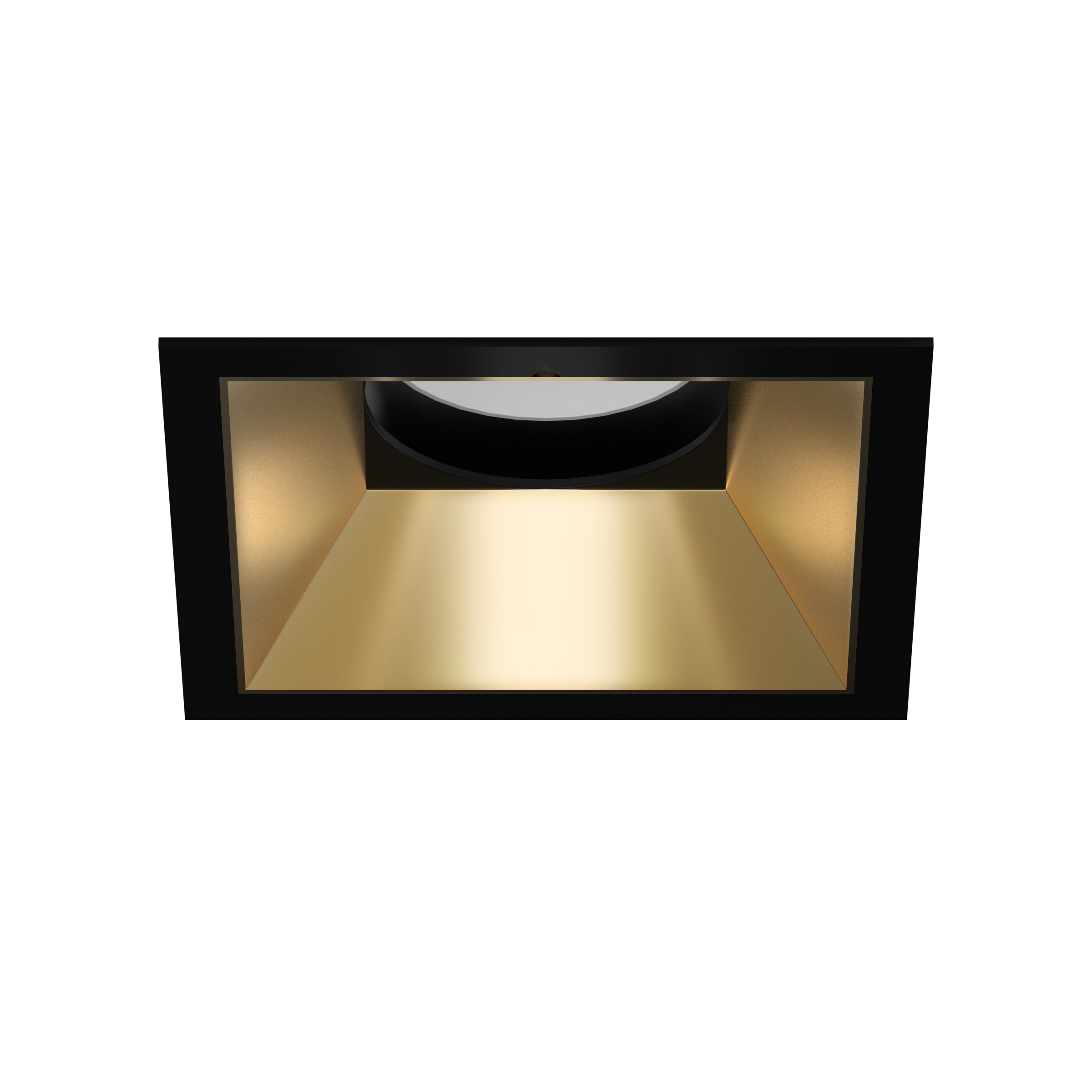 Olio Square Adjustable Recessed Downlight Textured Black White AG Ring Gold Sec Ref