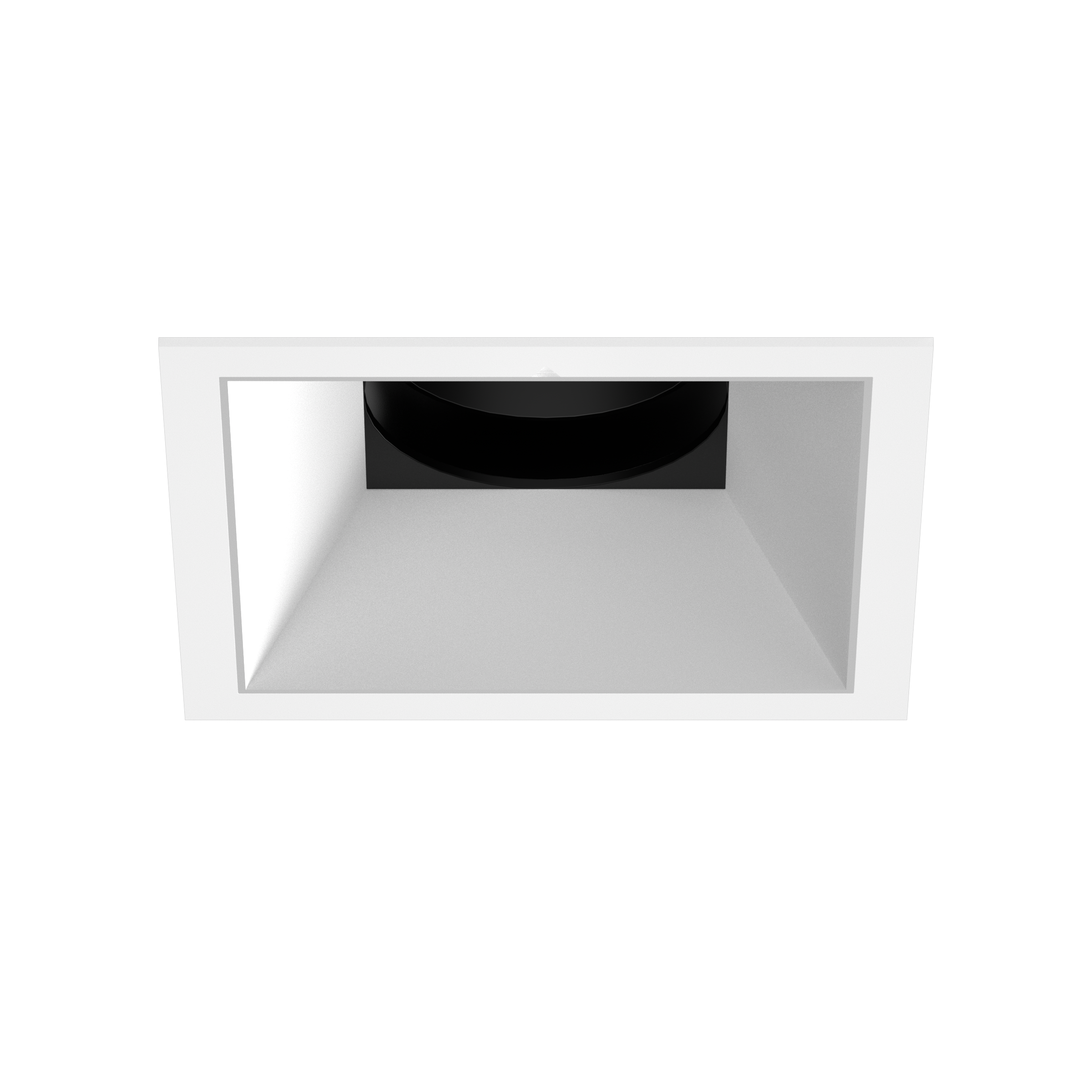 Olio Square Adjustable Recessed Downlight Textured White Black AG Ring White Sec Ref
