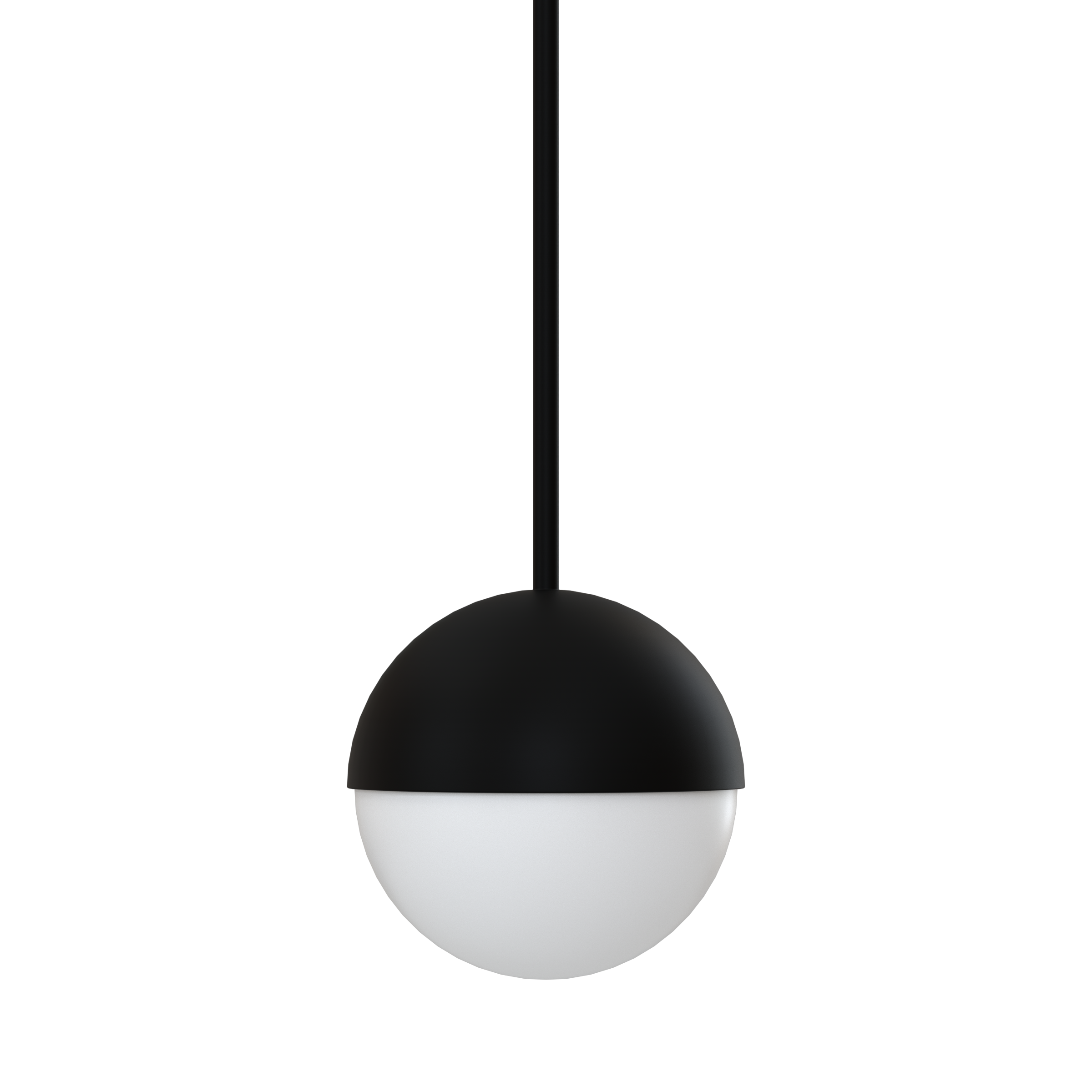 Perene Half Sphere Rod Suspended Pendant Chrome