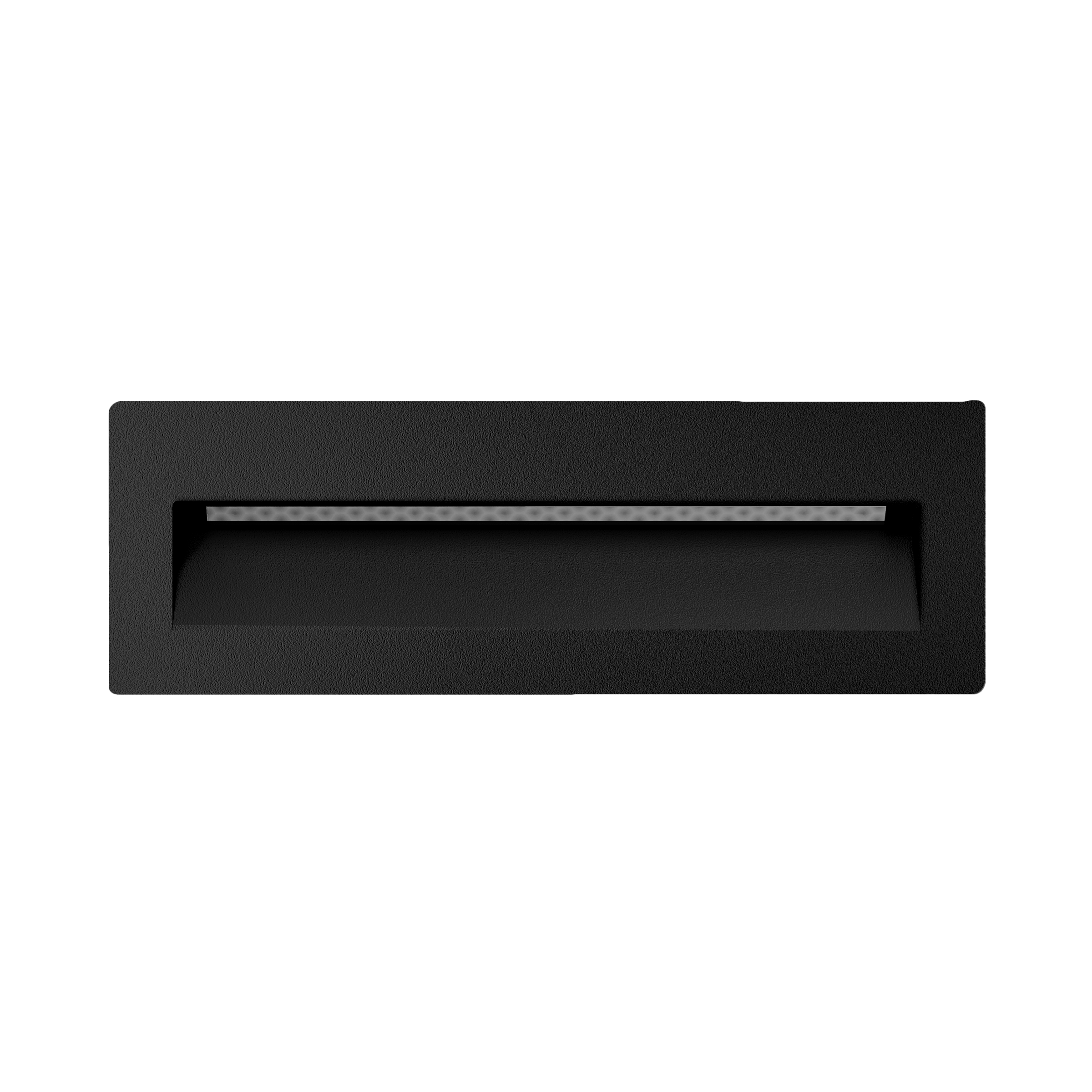 Wall Step Oblong Fixed Recessed Wall Light Black