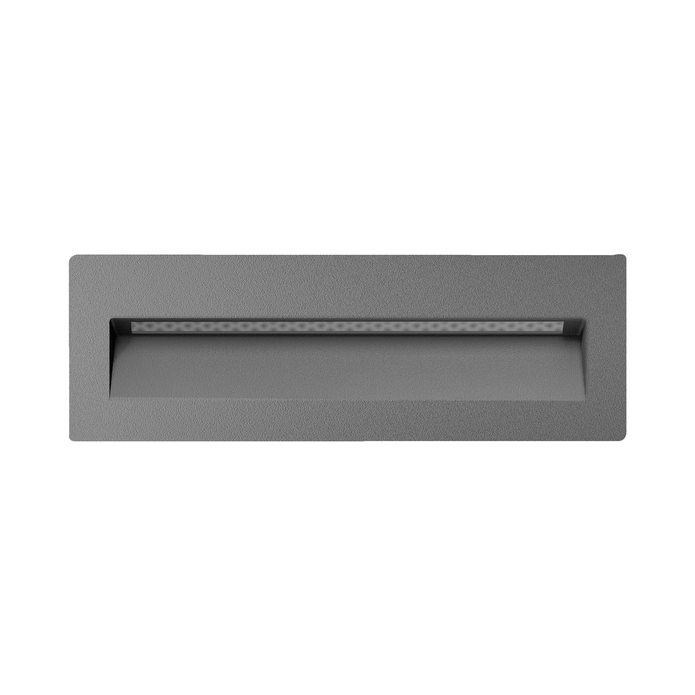 Wall Step Oblong Fixed Recessed Wall Light Dark Grey