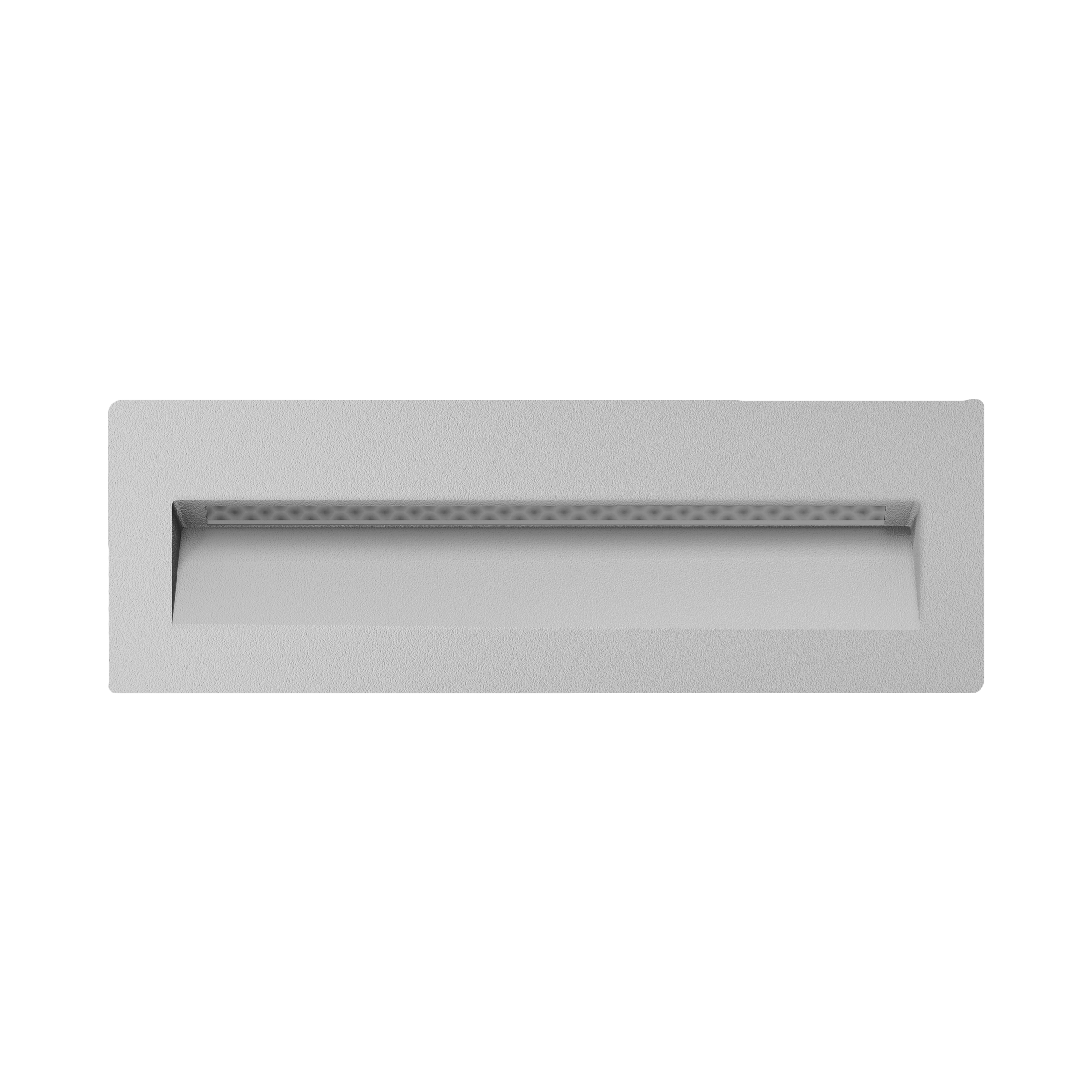 Wall Step Oblong Fixed Recessed Wall Light Silver