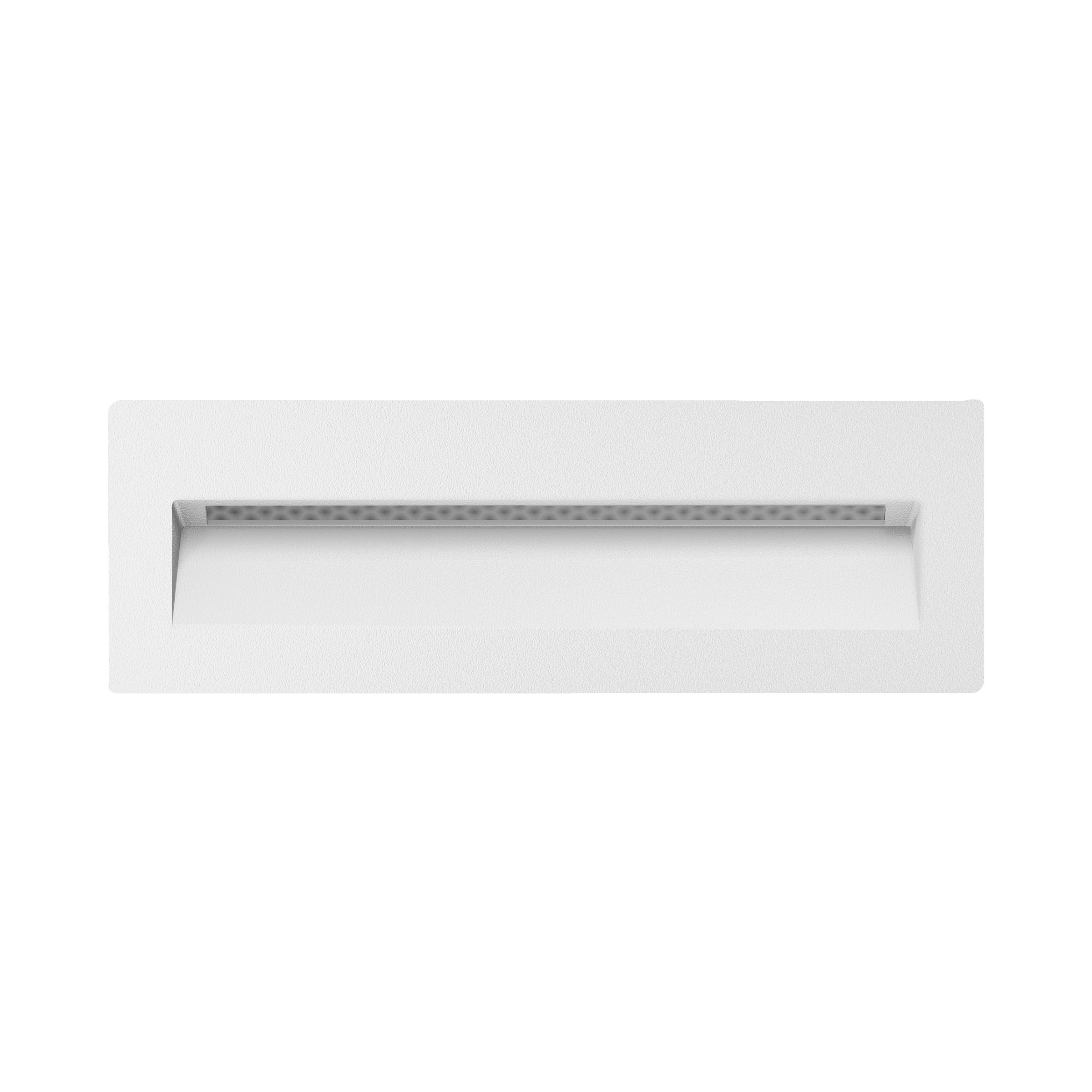 Wall Step Oblong Fixed Recessed Wall Light White